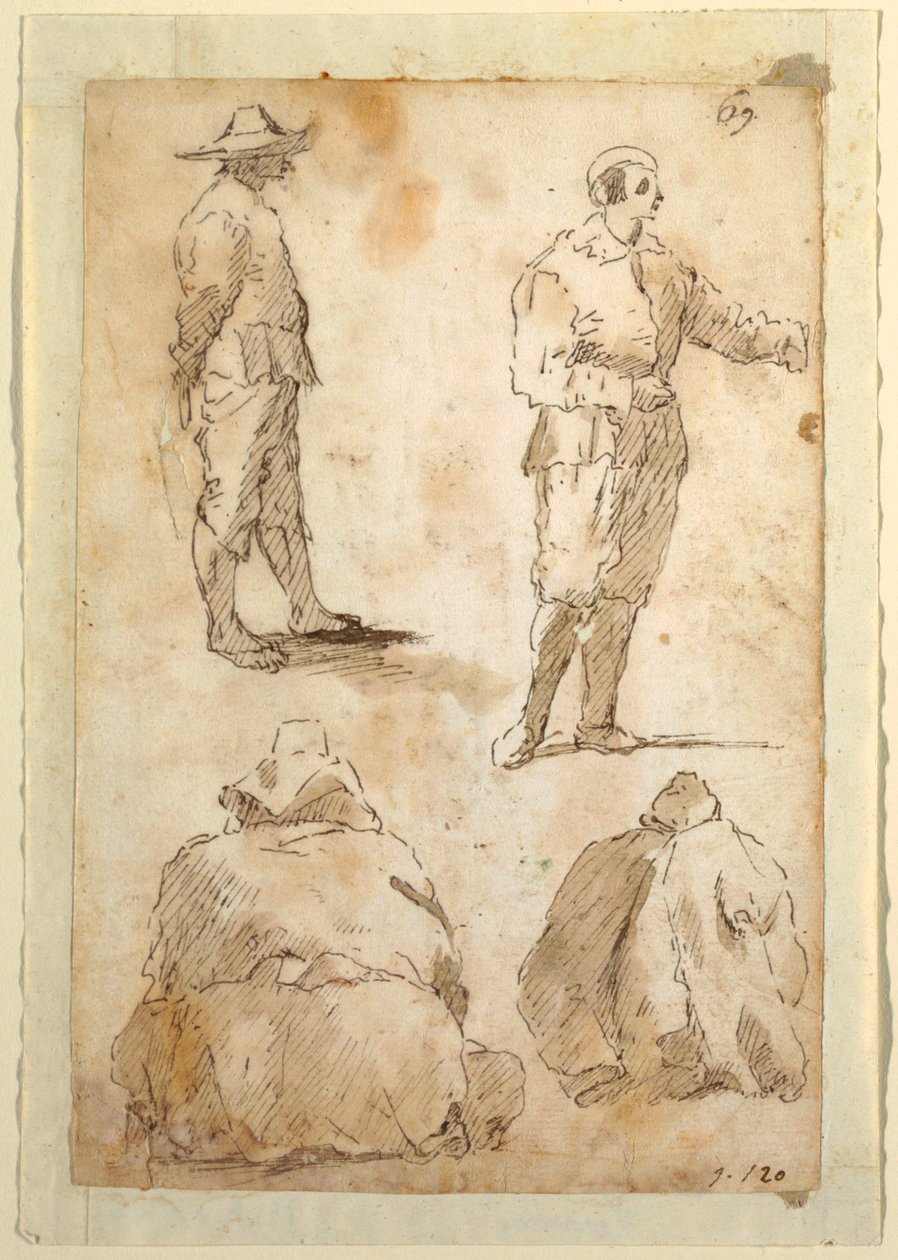 Quatre hommes - Domenico Gargiulo, called Micco Spadaro