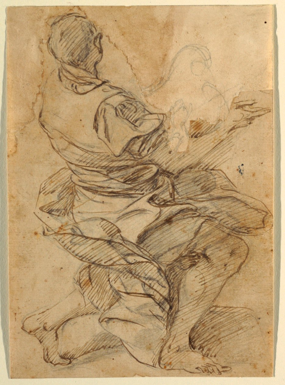 Homme agenouillé - Domenico Gargiulo, called Micco Spadaro