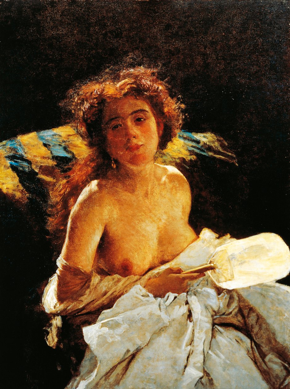 Dame avec éventail - Domenico Morelli