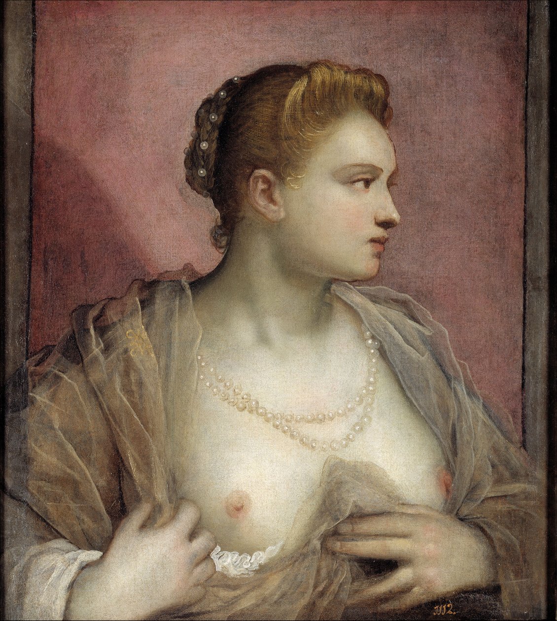 Dame dévoilant sa poitrine - Domenico Robusti Tintoretto