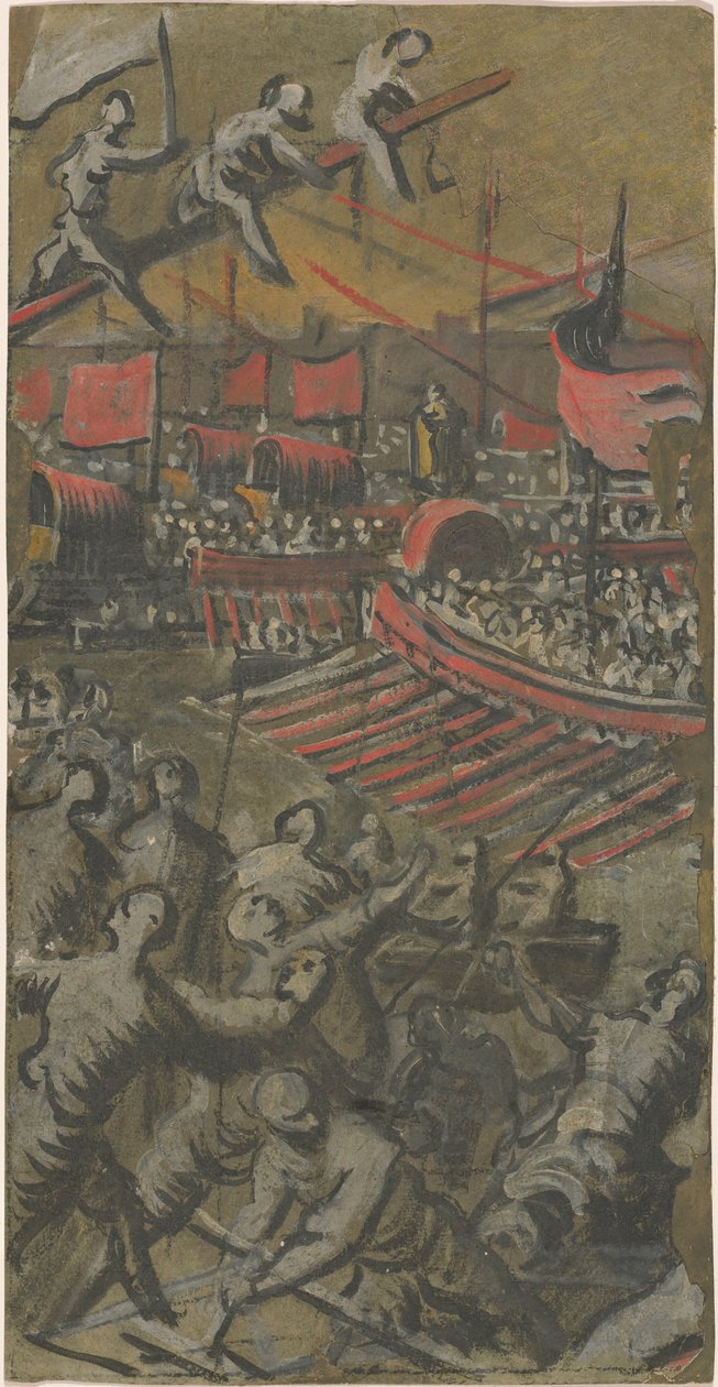 Navires vénitiens attaquant Constantinople - Domenico Tintoretto