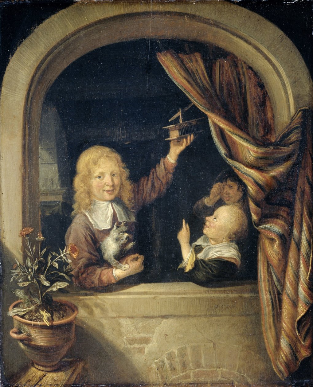 Enfants avec une Souricière - Domenicus van Tol