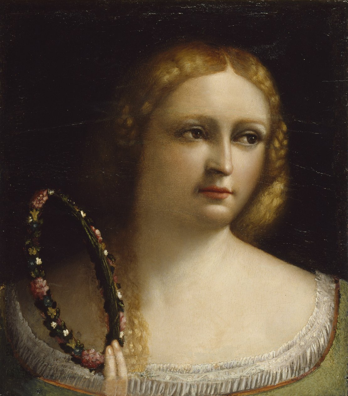 Femme avec une couronne de fleurs, 1520-25 - Dosso Dossi
