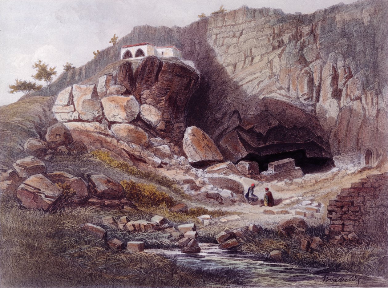 Source du Jourdain, gravé par Jean Jacottet (1806-vers 1843) - Dutch School