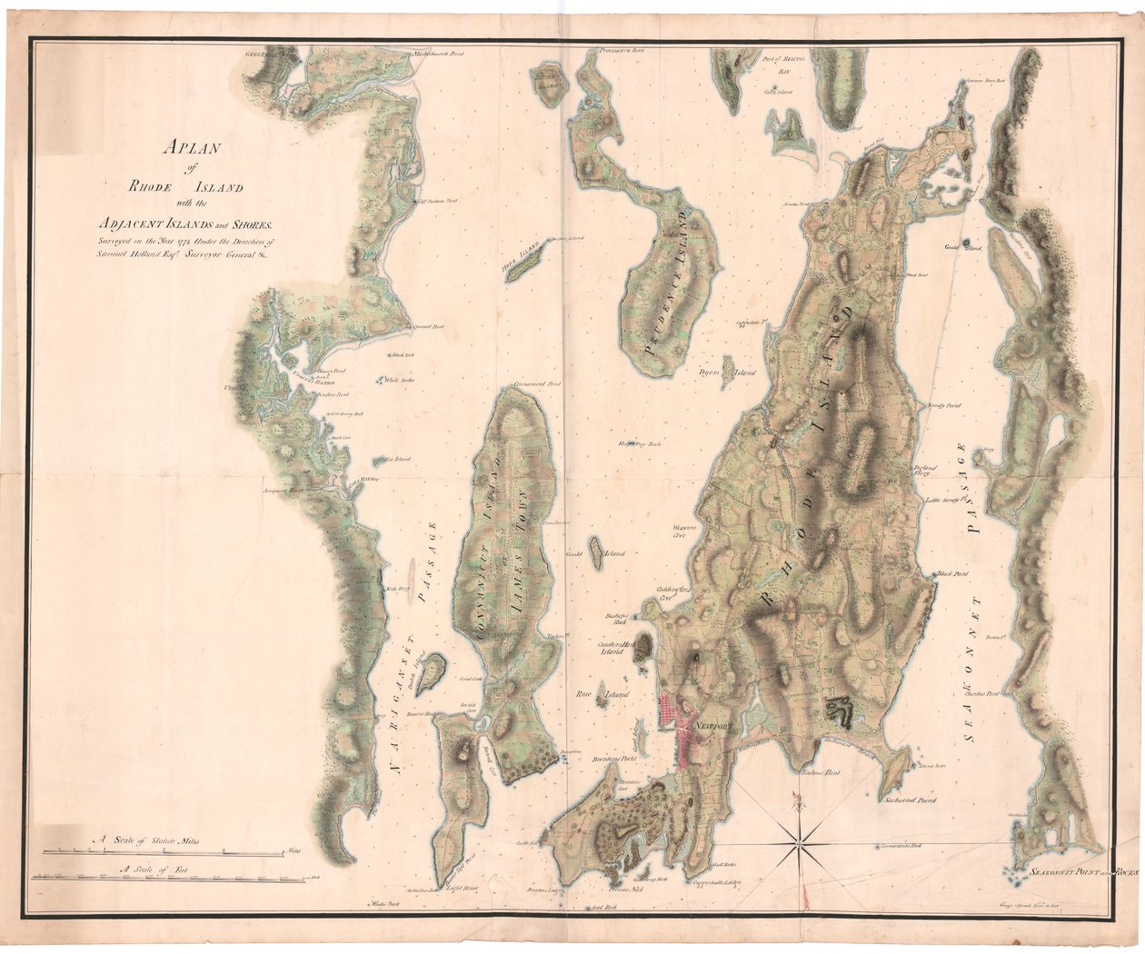 Plan de Rhode Island par Holland - Dutch School