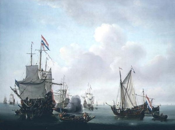 Une scène de navigation - Dutch School
