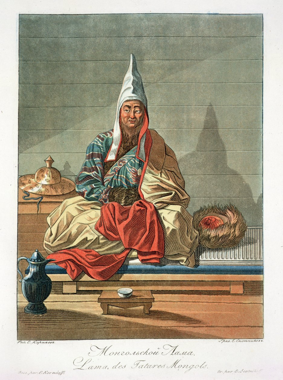 Lama des Tartares mongols, gravé par Jegor Skotnikoff (1782-1843) - E. Karnejeff