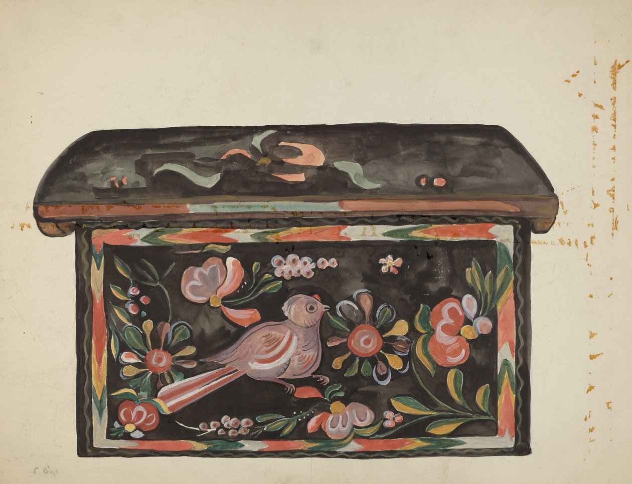 Boîte en pin indigène, 1935-1942 - E. Boyd