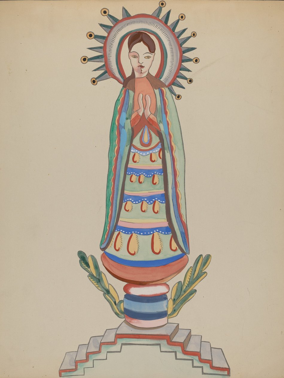 Nouveau-Mexique, Bulto, figure en bois polychrome - E. Boyd