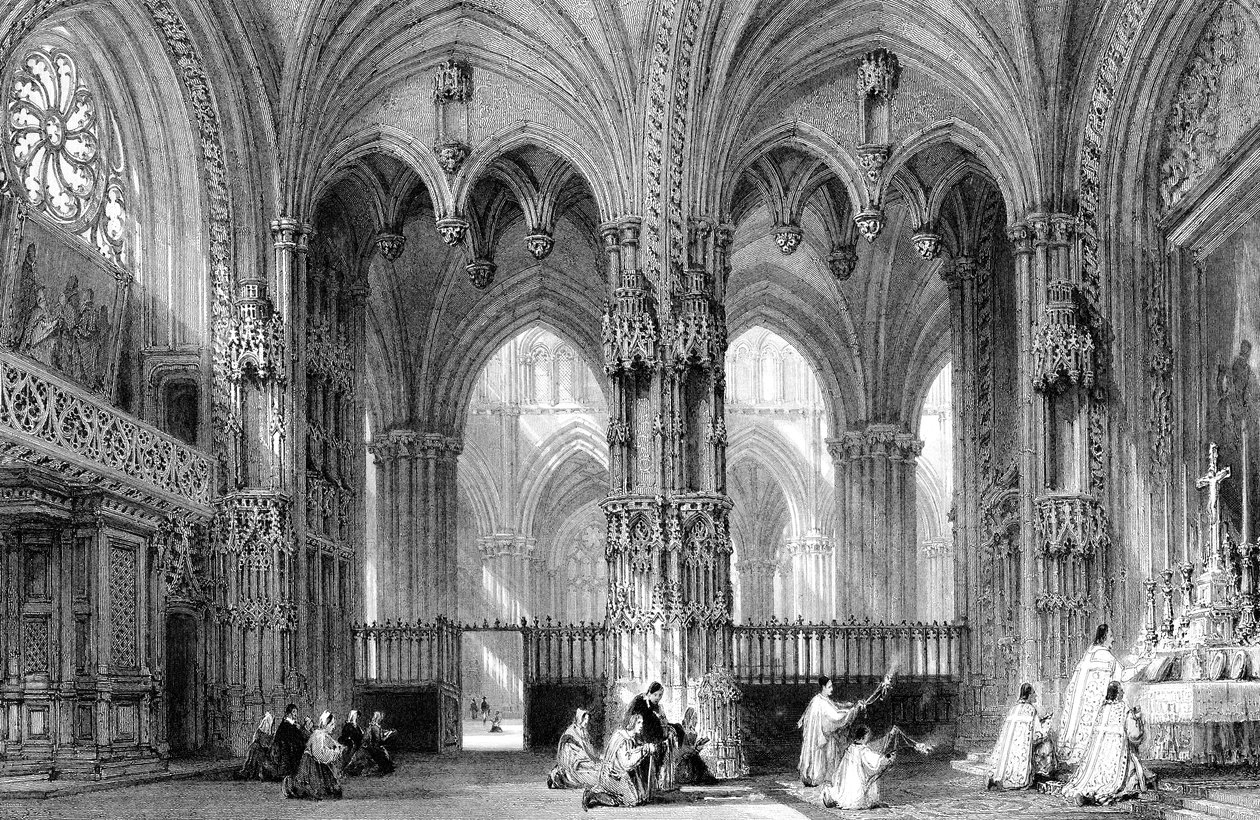 La Cathédrale de Lyon, France, XIXe siècle - E. Challis