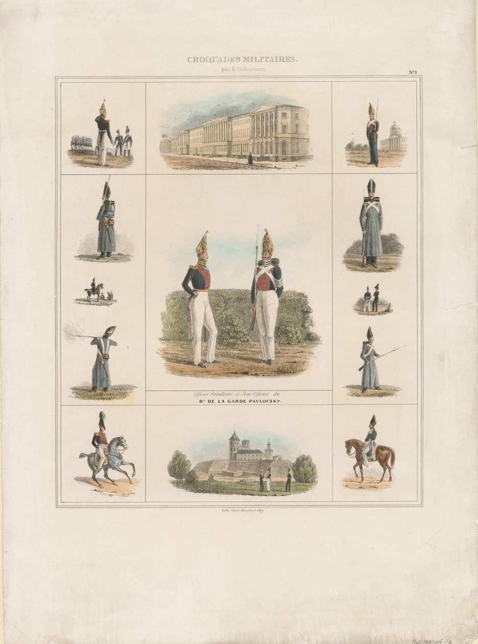 Le régiment de la garde Pavlovsky, 1840 - E. Gilbertson