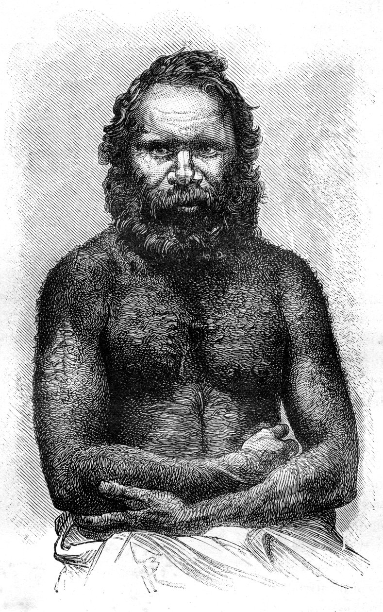 Aborigène australien, 1886 - Etienne Antoine Eugene Ronjat