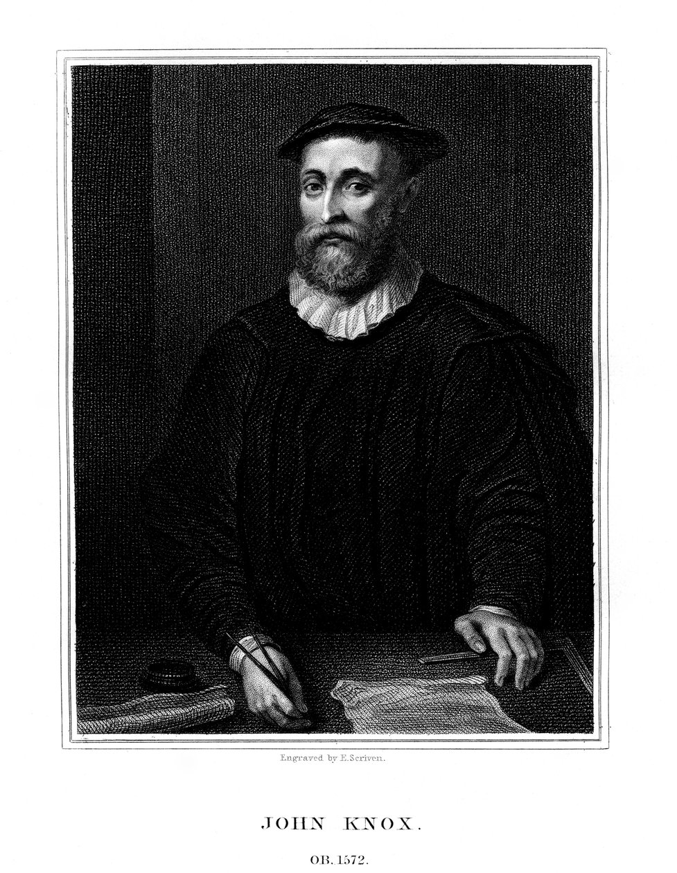 John Knox, réformateur religieux écossais, 1825 - E. Scriven