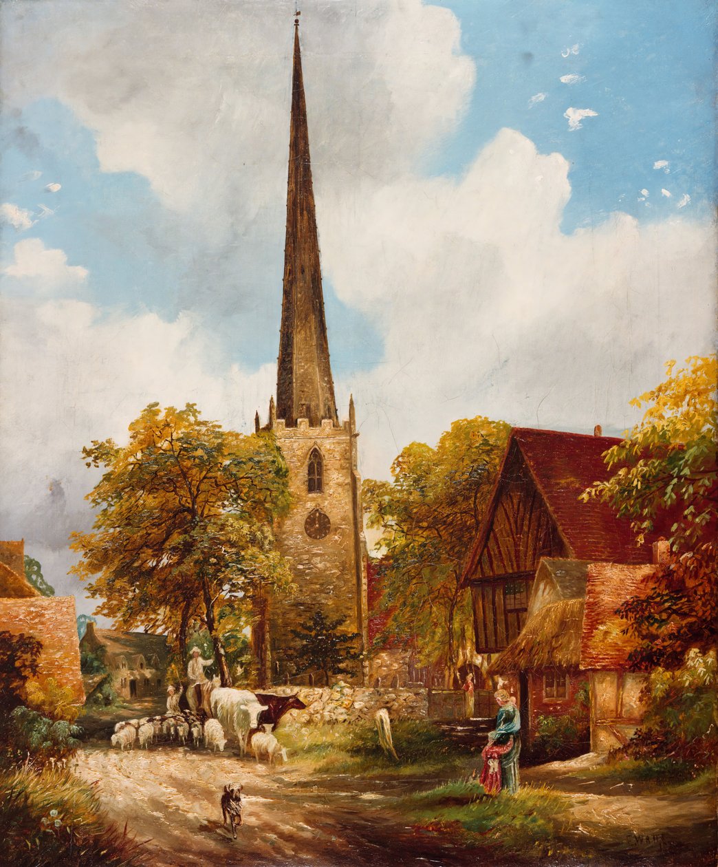 Église et école de Yardley, 1900 - E Watts