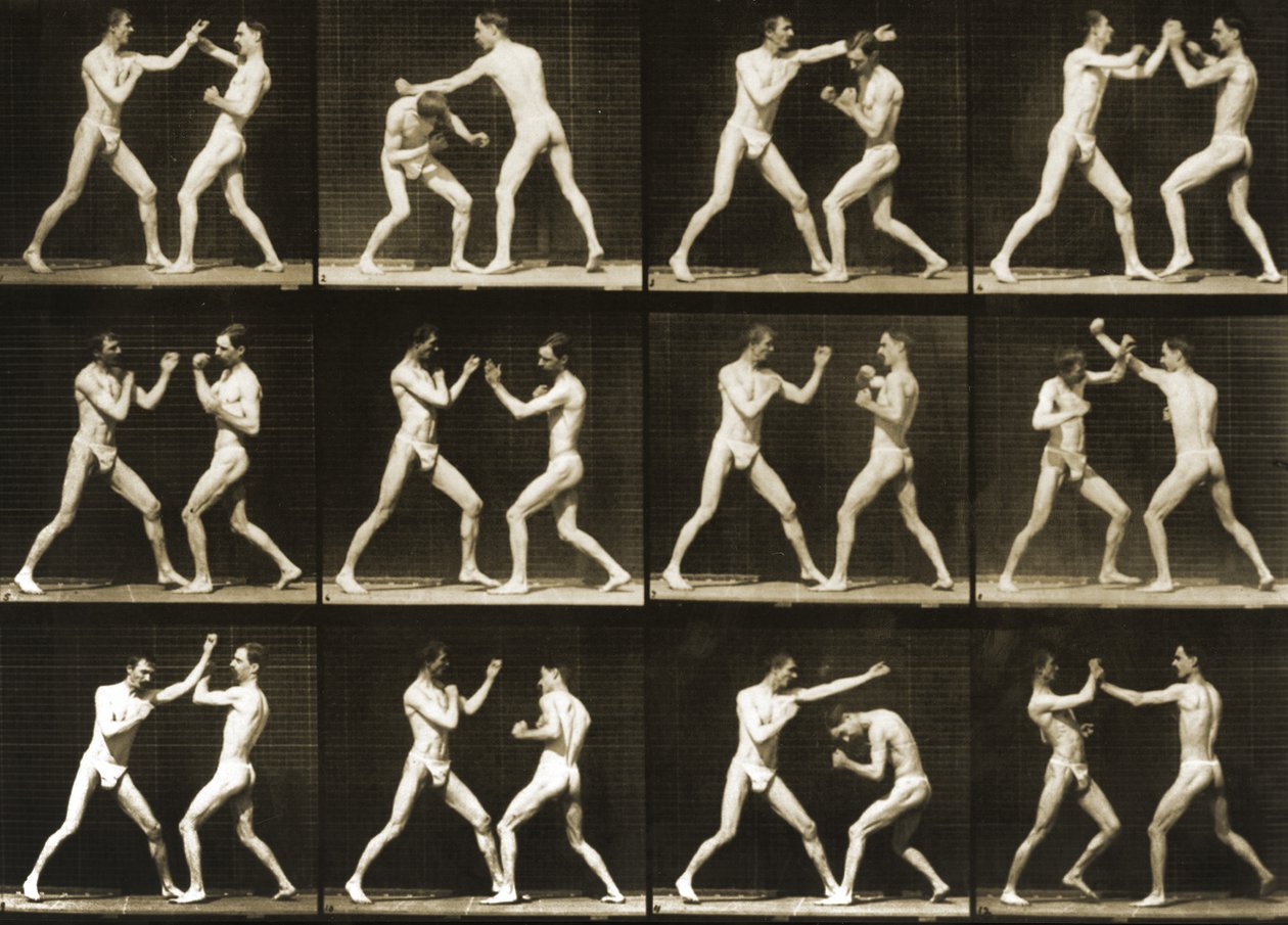 Deux hommes boxant, de la série 