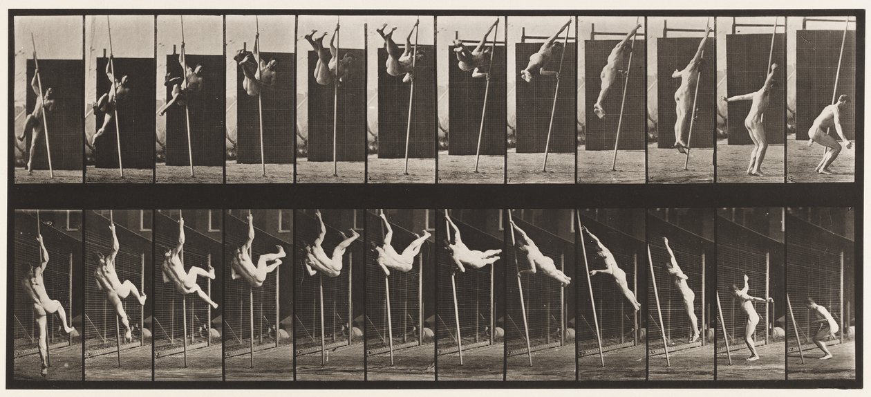 Planche 165. Saut; Saut à la perche - Eadweard Muybridge