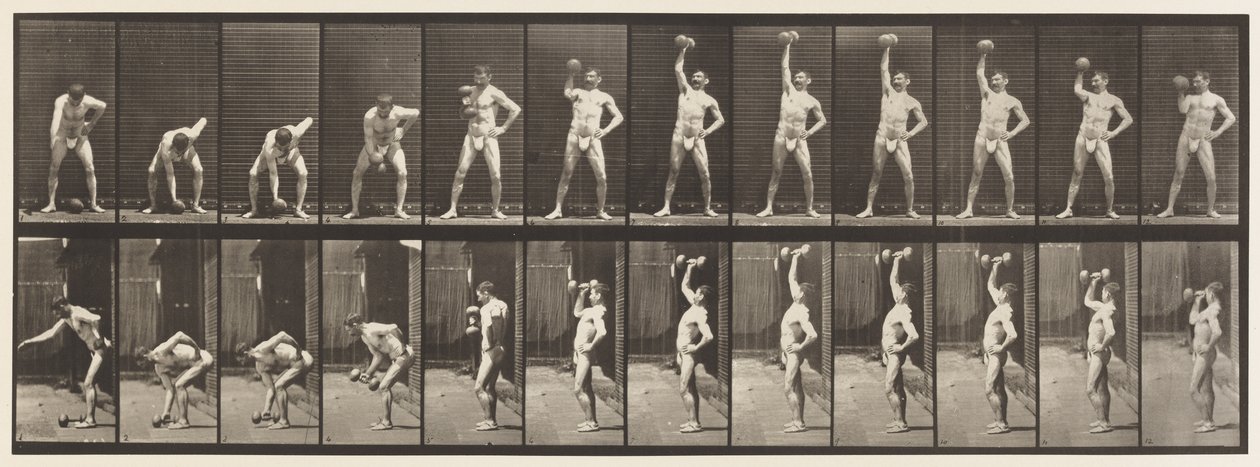 Plaque 320. Soulever un haltère de 50 lb - Eadweard Muybridge
