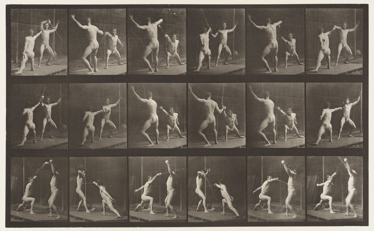 Plaque 350. Escrime - Eadweard Muybridge