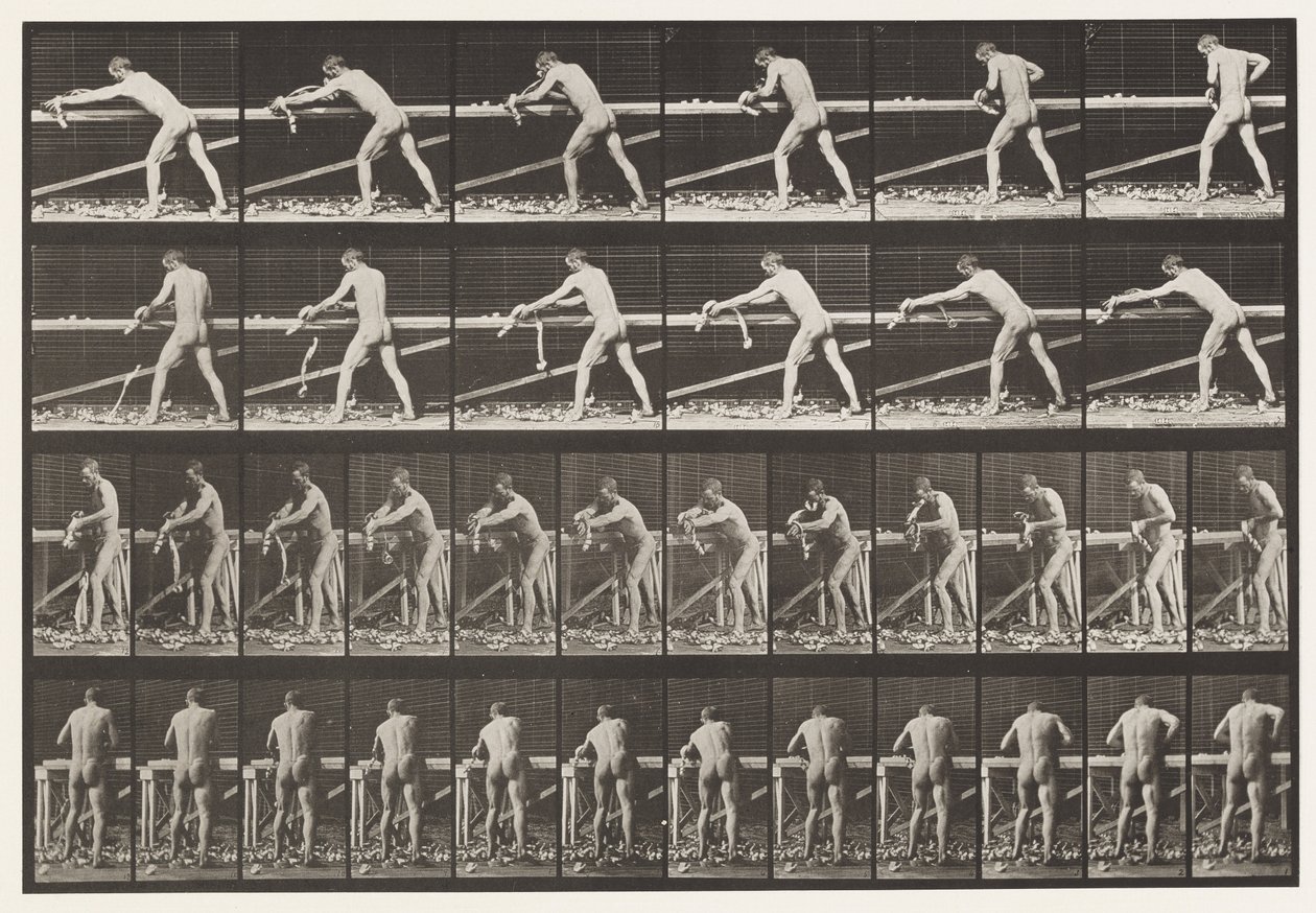 Charpentier, rabotant une planche - Eadweard Muybridge