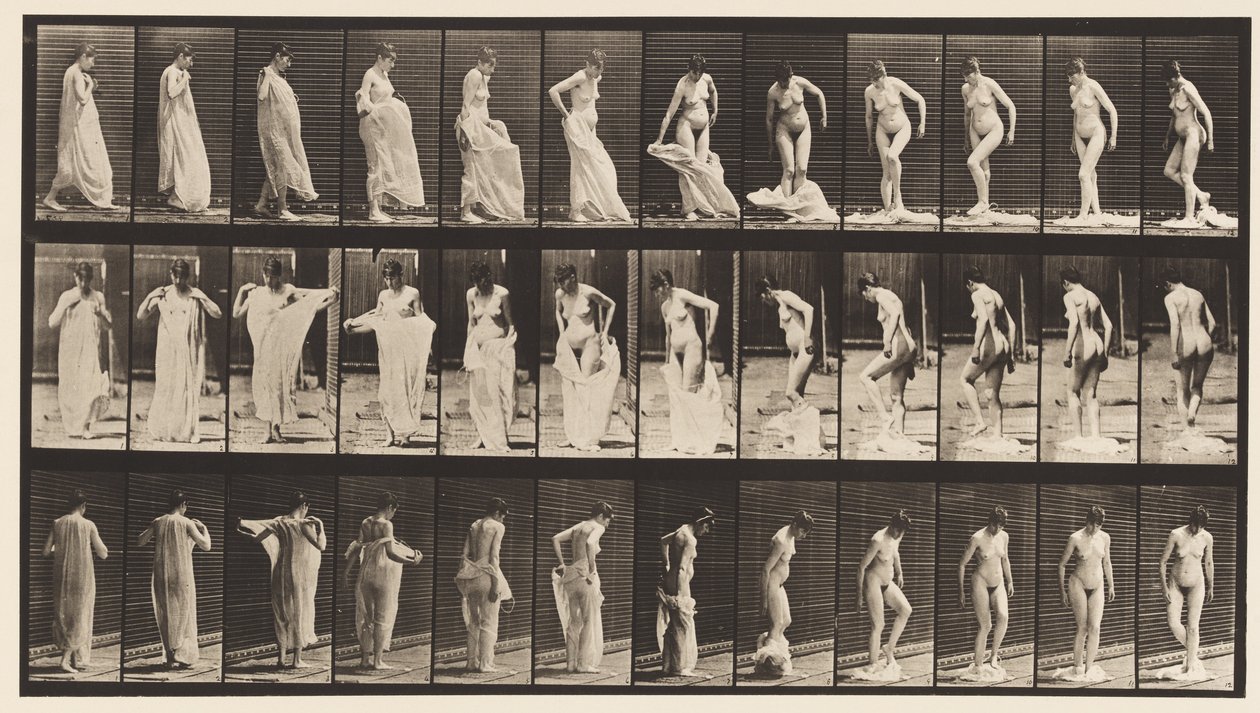 Plaque 431. Toilette; enlever des vêtements - Eadweard Muybridge