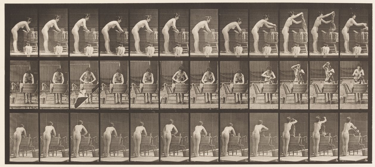Planche 432. Laver des vêtements dans une bassine - Eadweard Muybridge