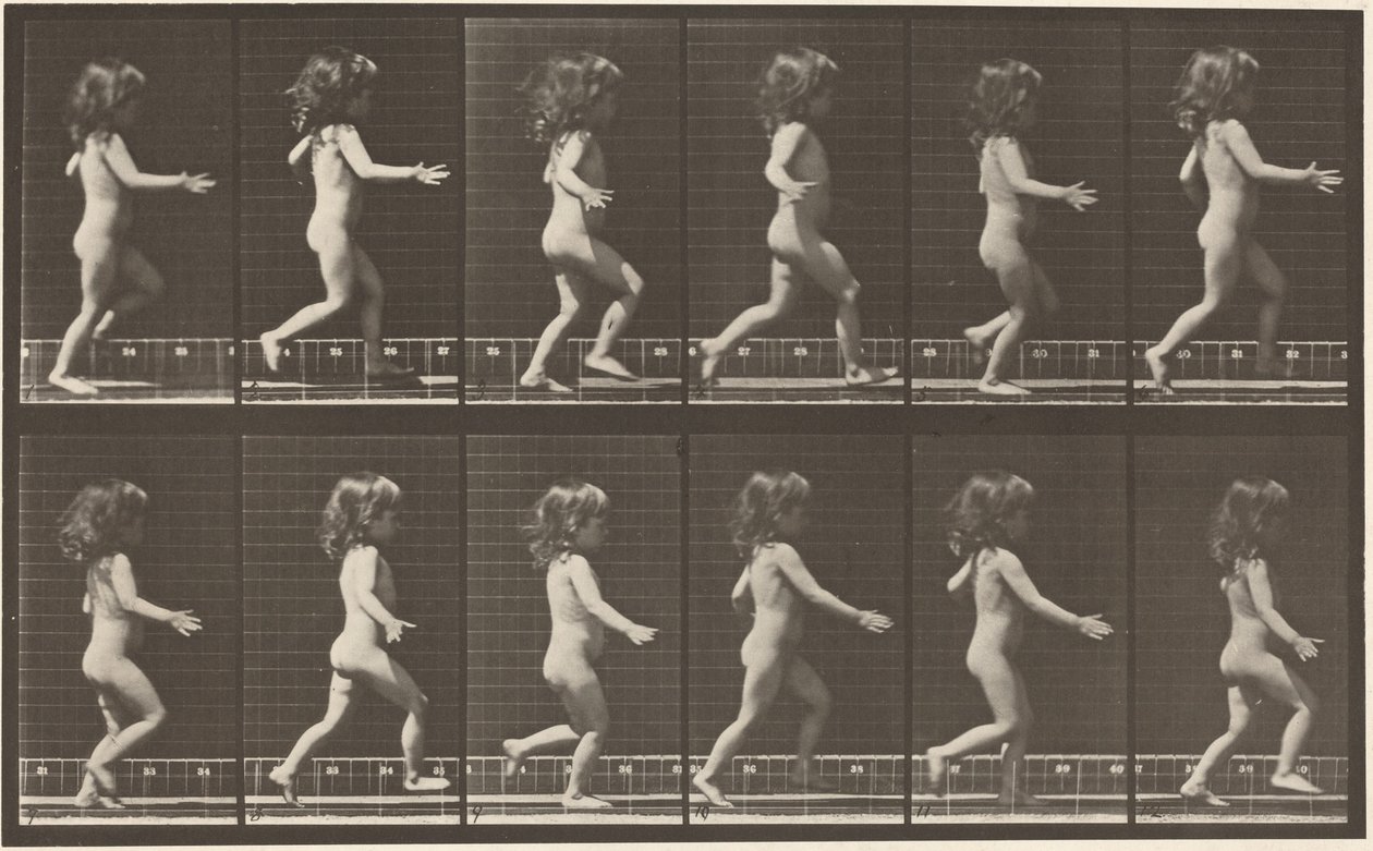Planche numéro 469. Enfant courant, 1887 (photo) - Eadweard Muybridge