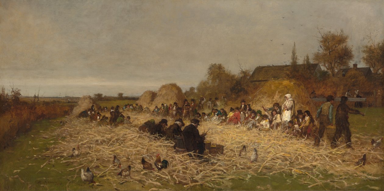 Épluchage de maïs, île de Nantucket - Eastman Johnson