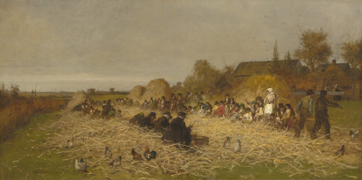 Épluchage de maïs, Île de Nantucket, 1876 - Eastman Johnson