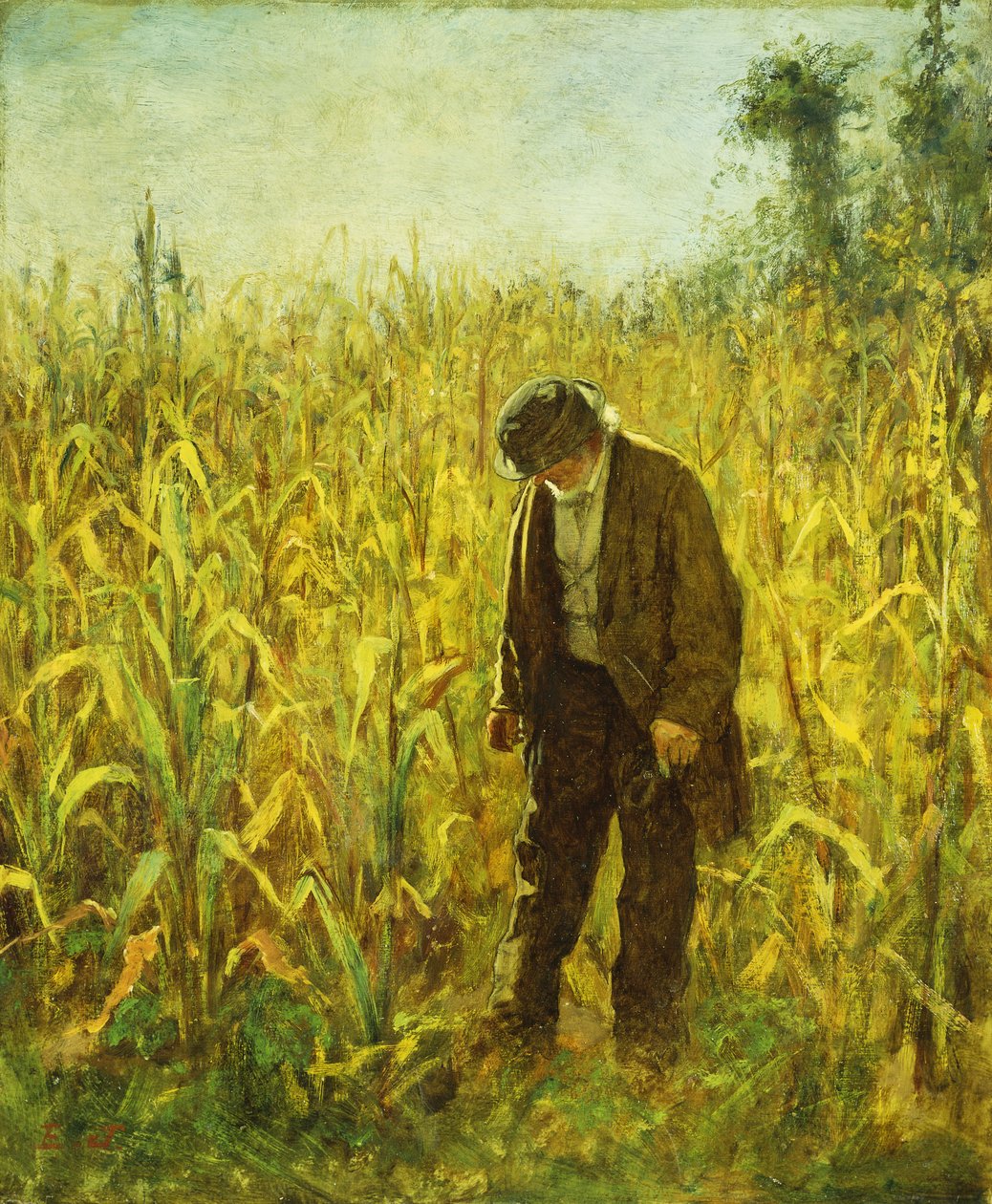 Homme dans un Champ de Maïs - Eastman Johnson