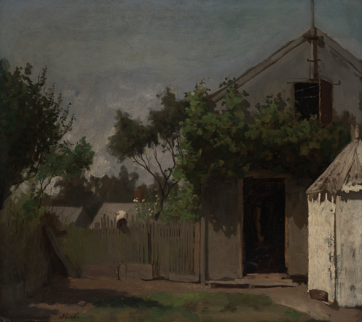 La Clôture arrière - Eastman Johnson