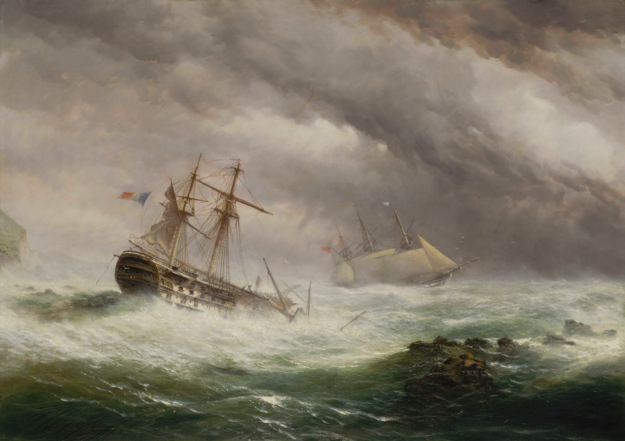 HMS Endymion sauvant un deux-ponts français - Ebenezer Colls