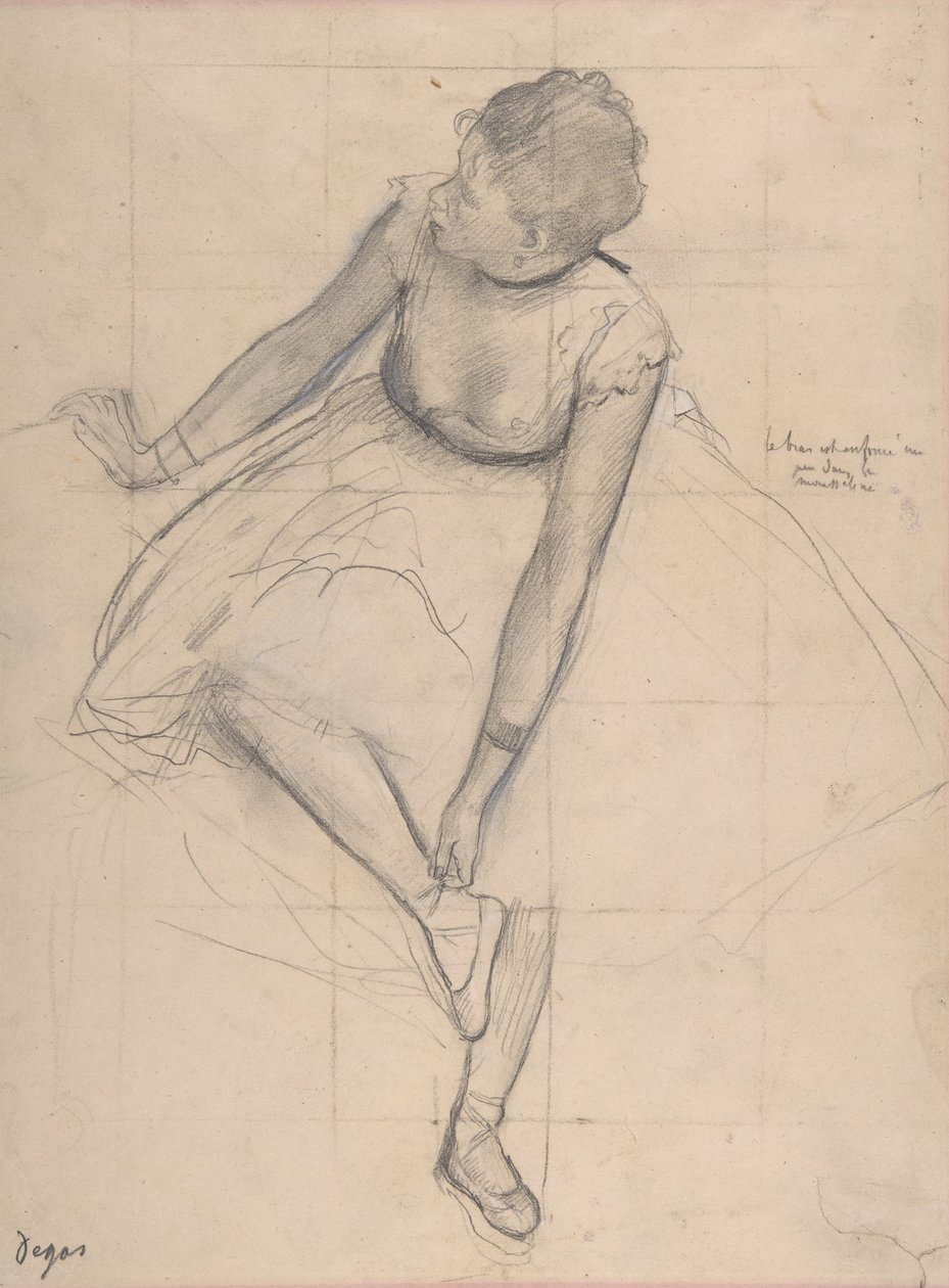 Danseuse ajustant son chausson - Edgar Degas