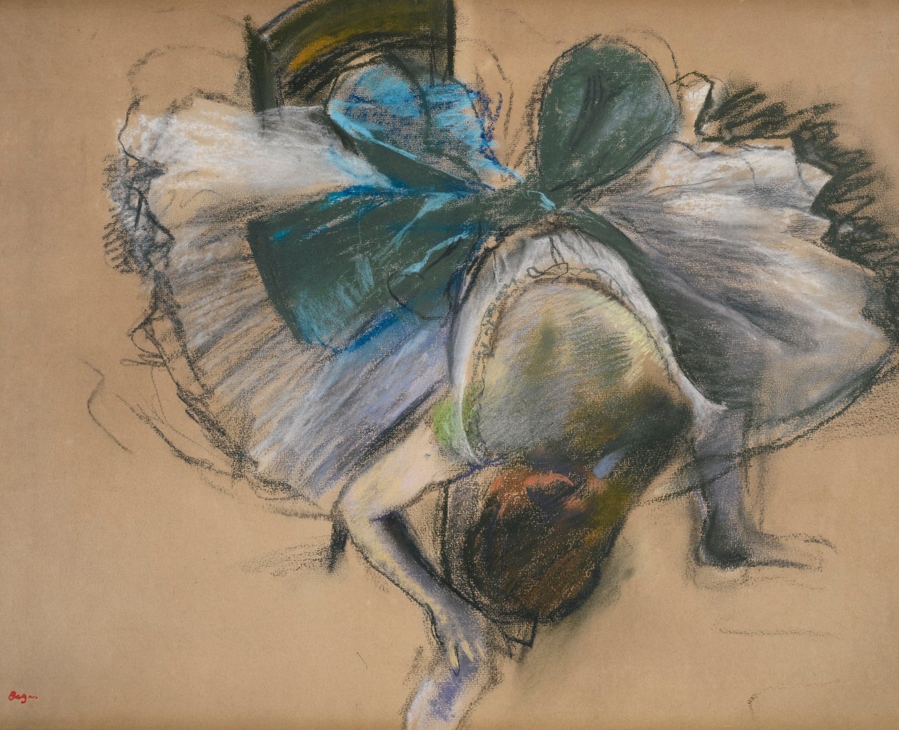 Danseuse rajustant son chausson - Edgar Degas