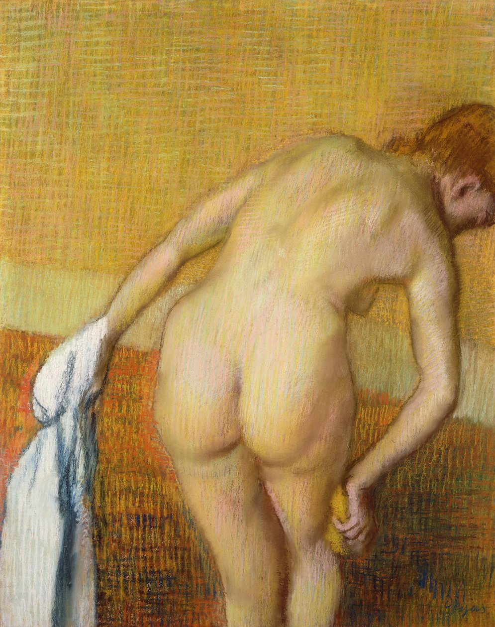 Femme Prenant un Bain - Edgar Degas