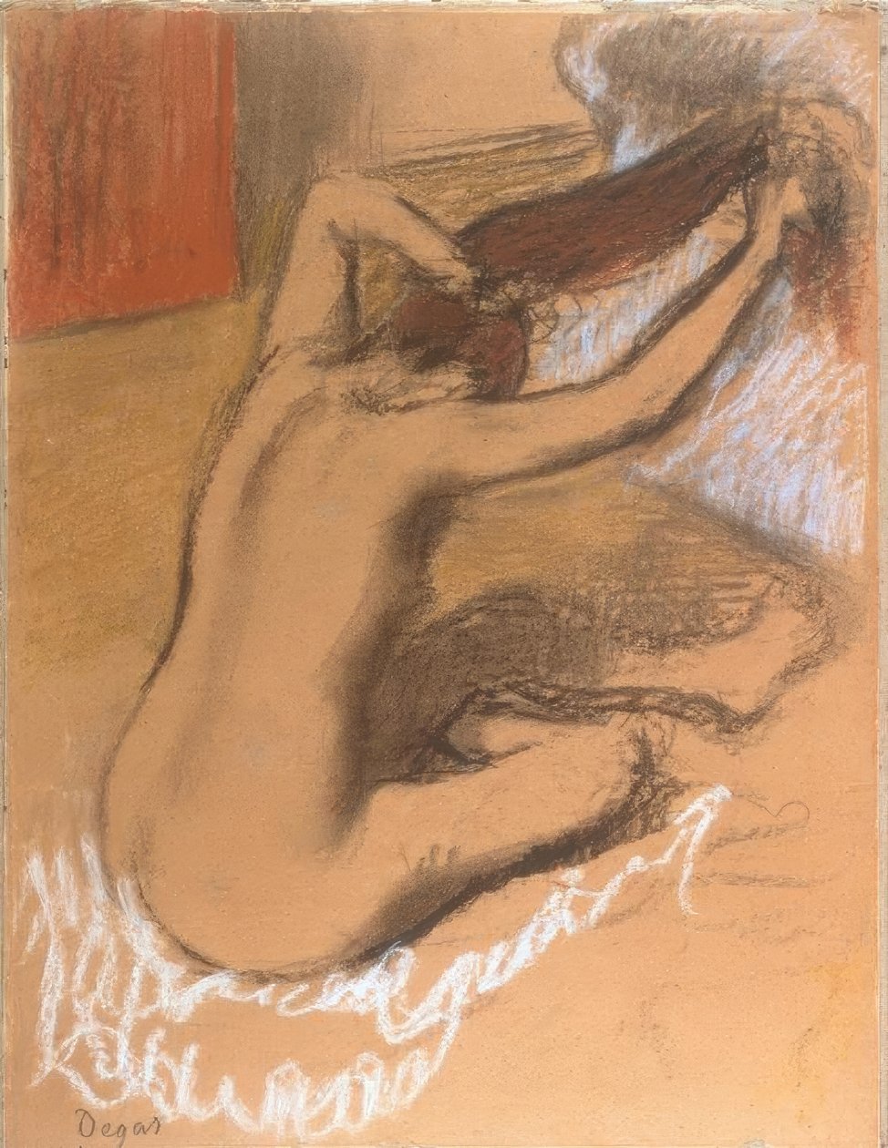 Femme se peignant - Edgar Degas