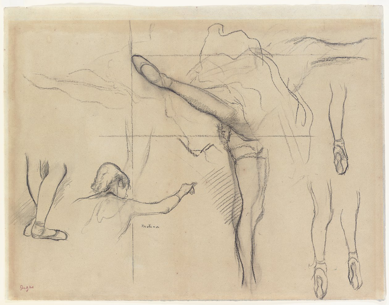 Danseuse - six croquis - Edgar Degas
