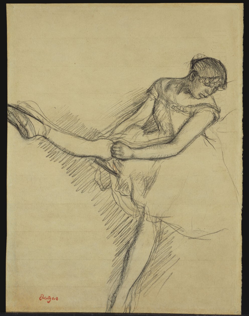 Danseuse assise, réajustant son bas, vers 1880 - Edgar Degas