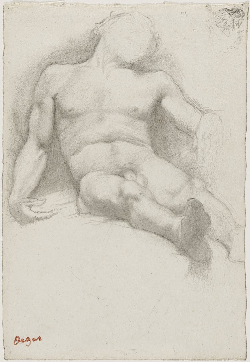 Étude - Homme Nu Couché - Edgar Degas
