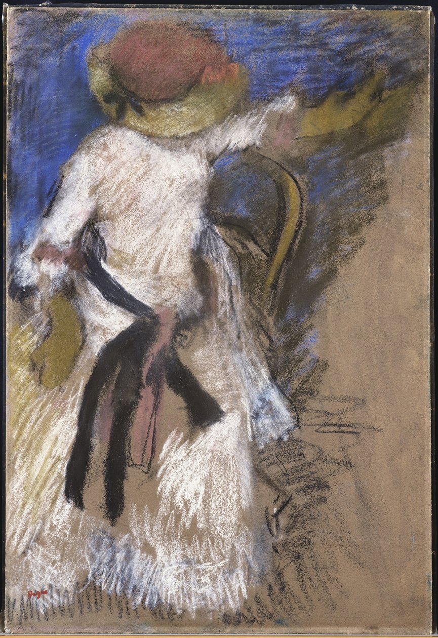 Femme assise en robe blanche, vers 1888-92 - Edgar Degas