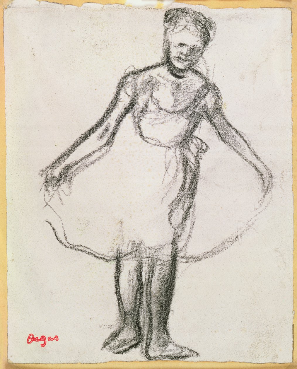 Danseuse debout tenant un tutu - Edgar Degas