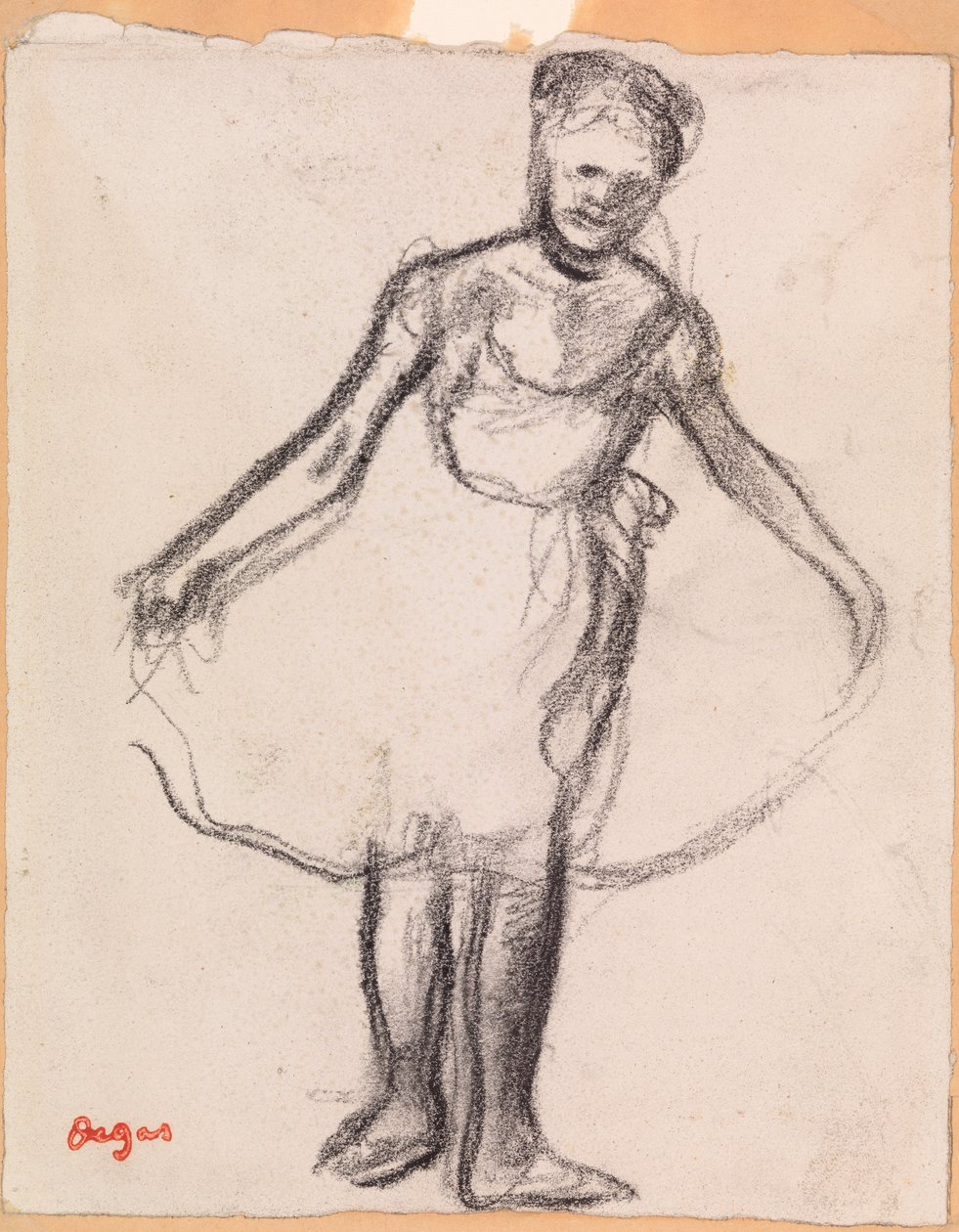 Danseuse debout tenant une jupe tutu - Edgar Degas
