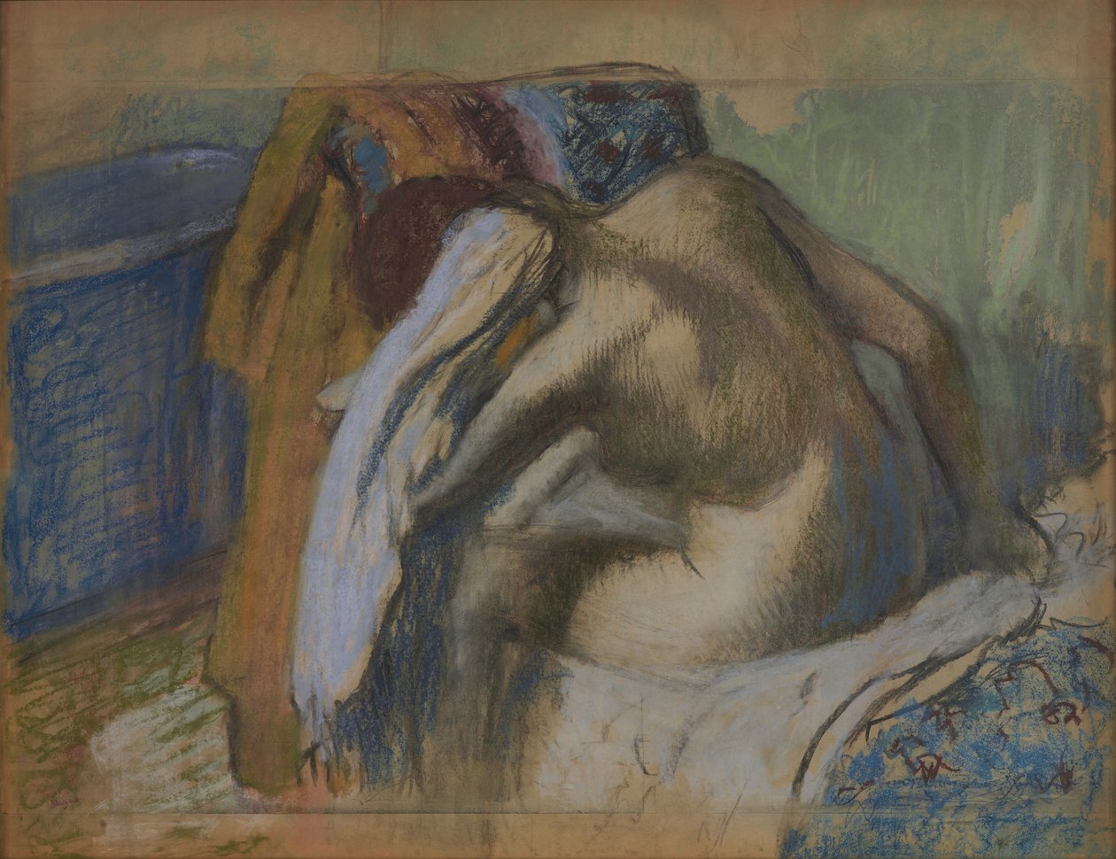 Femme se séchant les cheveux après le bain - Edgar Degas