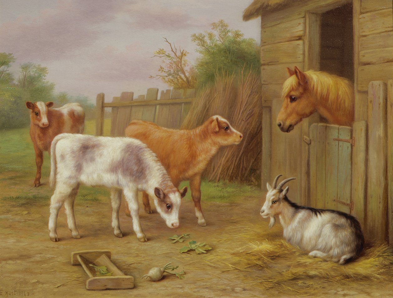 Scène de ferme - Edgar Hunt