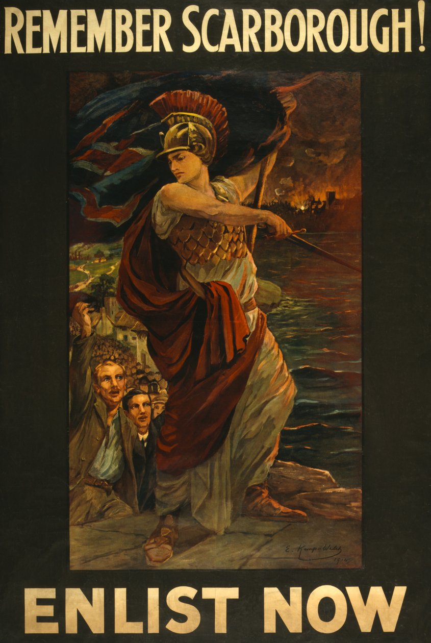 Affiche de recrutement Remember Scarborough! Enlist Now, pub. 1914 - Edith Kemp Welch