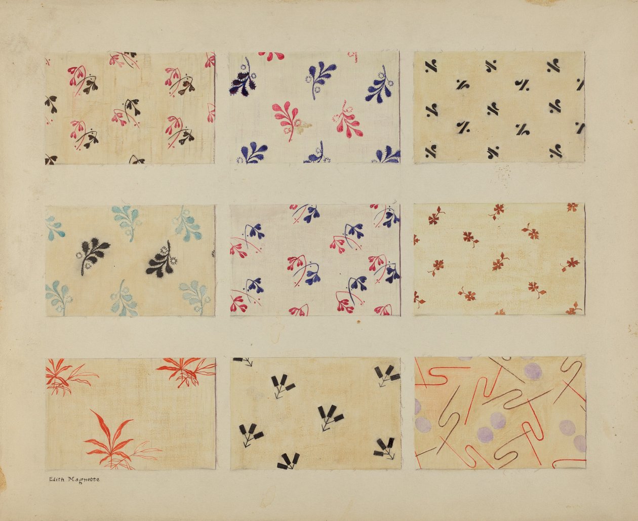 Patchs de quilt imprimés - Edith Magnette