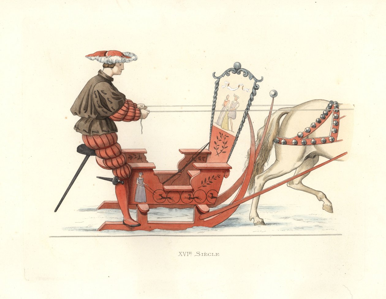 Homme allemand participant à une course de traîneau - Edmond Lechevallier Chevignard