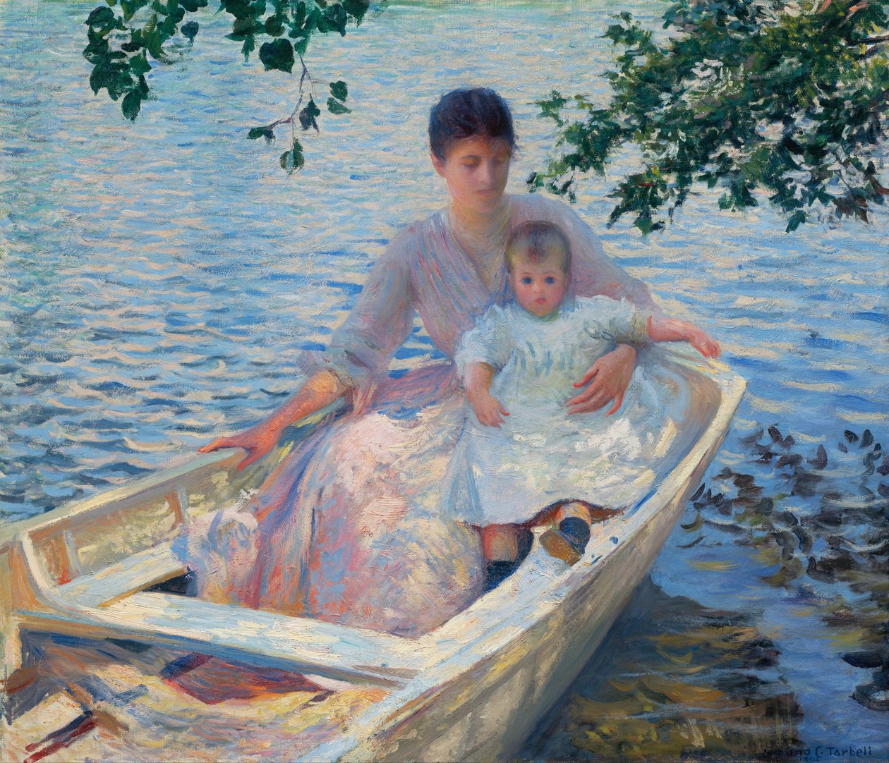 Mère et enfant dans un bateau - Edmund Charles Tarbell