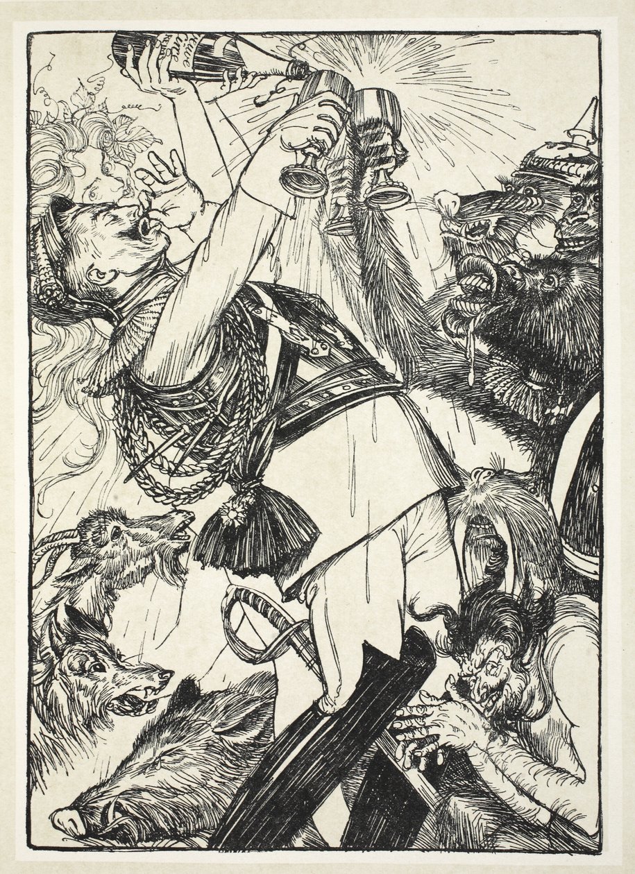 Le vin de Circé et le Comus Prussien, illustration de The Kaiser