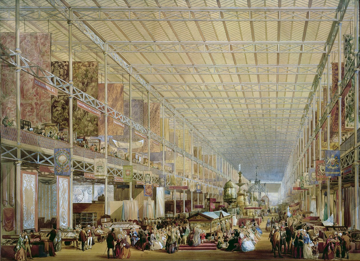 Intérieur de la Grande Exposition de toutes les nations, 1851 (aquarelle sur papier) - Edmund Walker
