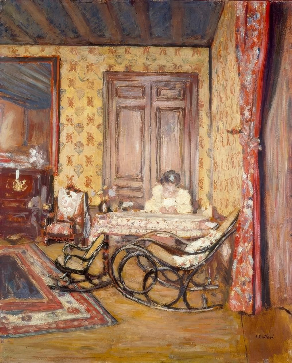 Intérieur avec fauteuil à bascule - Edouard Vuillard